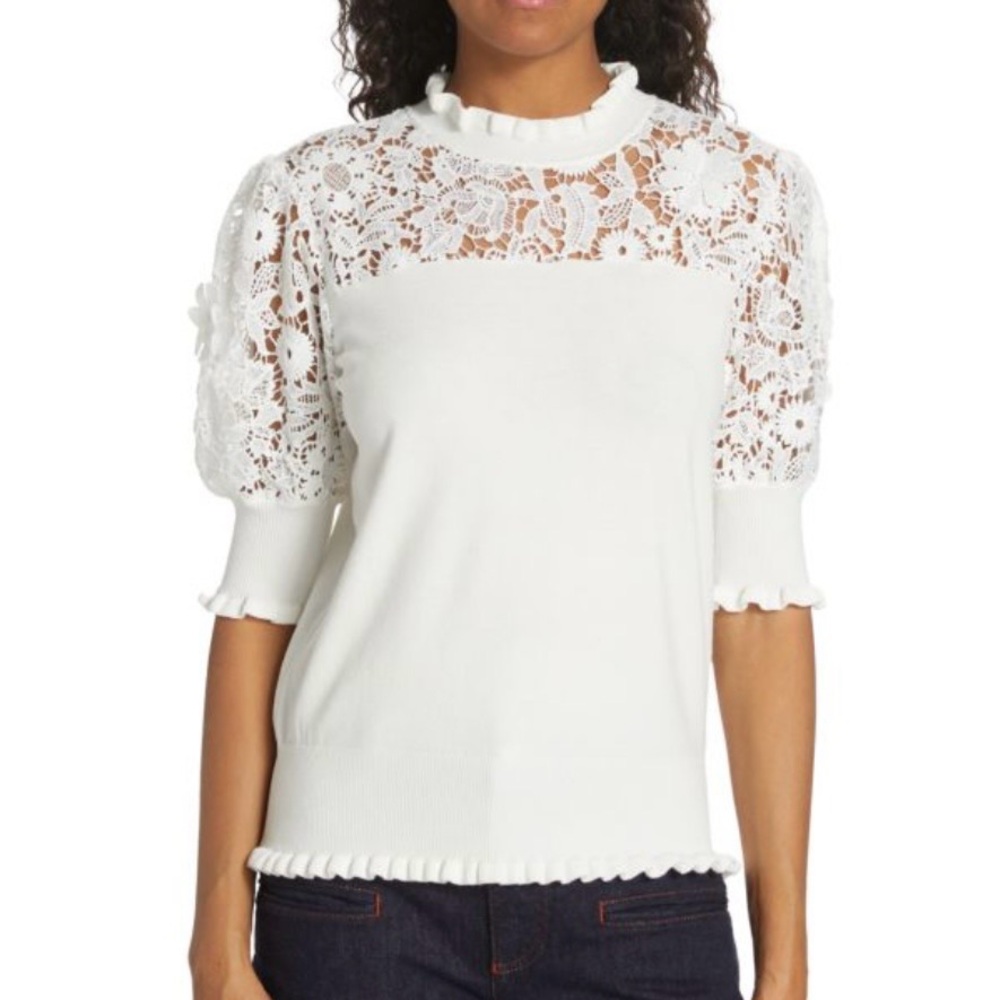 Elie Tahari crochet sweater
